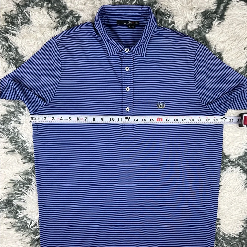 RLX Ralph Lauren Men's Casual Striped Golf Polo Shirt Blue Size Large - Picture 7 of 12